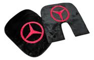 Jogo Tapetinho Logo Mercedes Benz Preto com a Logo Vermelha