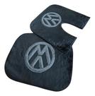 Jogo Tapetinho Universal Volkswagen Preto com a Logo Cinza
