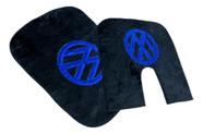 Jogo Tapetinho Universal Volkswagen Preto com Logo Azul