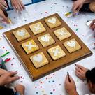Jogo Tic Tac Toe de madeira S.B Arts para adultos com mesa de café