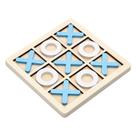 Jogo Tic-Tac-Toe Wooden XO para crianças Brinquedo educativo azul