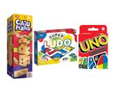 Jogo Uno Mattel Caiu Perdeu orre Equilíbrio Super Ludo Kit Jogos de Tebuleiro Diversão Família Clássicos Férias