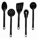 Jogo Utensílios 5 peças Talheres Antiaderente Kit Nylon Jogo Utensílios 5 peças Talheres Antiaderente Kit Nylon