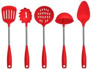 Jogo Utensílios Vermelho 5 Peças ilike Cooking Gala Jogo Utensílios Vermelho 5 Peças ilike Cooking Gala