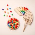 Jogo Wooden Peg Board Beads com brinquedos de classificação de cores
