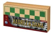 Jogo Xadrez E Dama 2 em 1 Tabuleiro De Madeira 56 Peças Brinquedo