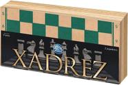 Jogo Xadrez Estojo Dobrável Madeira Presente Didático Kit