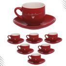 Jogo xicara café lamour 90ml porcelana com 12 peças