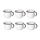 Jogo Xícara Cafezinho 06 Peças Esmaltada Branco 120 Ml Ewel Jogo Xícara Cafezinho 06 Peças Esmaltada Branco 120 Ml Ewel