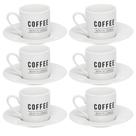 Jogo Xícara De Café Porcelana Com Pires 12 Peças 80ML Chá - Hauskraft
