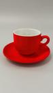 Jogo Xícaras Café Porcelana 90ml c/ Pires 6 Pçs Vermelho
