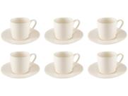 Jogo Xícaras De Café Chá Porcelana Com Pires 80ml 12 Peças
