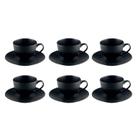 Jogo Xicaras de Café Com Pires 85ml Kit 6 Peças Cerâmica