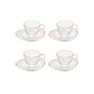 Jogo xícaras de café em cristal Wolff Pearl coração 85ml 4 peças