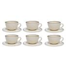 Jogo Xicaras de Chá Café Com Pires Kit 6pcs 200ml Cerâmica Oxford Unni Brisa Jogo Xicaras de Chá Café Com Pires Kit 6pcs 200ml Cerâmica Oxford Unni Brisa