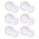 Jogo Xícaras De Chá Com Pires Kit 6 Peças 185ml Porcelana Monocroma Tramontina
