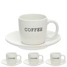 Jogo Xícaras Porcelana c/ Pires Café Cremona 8pç 130ml Jogo Xícaras Porcelana c/ Pires Café Cremona 8pç 130ml