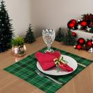 Jogos Americanos Retangular de Natal, estampa xadrez na cor verde escuro e vermelho. Jogos Americanos Retangular de Natal, estampa xadrez na cor verde escuro e vermelho.