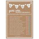 Jogos de chá de bebê Party Hearty Mommy or Daddy Guess Who 50 unidades Jogos de chá de bebê Party Hearty Mommy or Daddy Guess Who 50 unidades