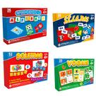Jogos de Tabuleiro Educativos Escolar 4 anos Soletrar + Silabas + Alfabeto + Vogais - Coluna