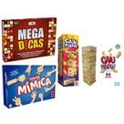 Jogos de Tabuleiro Fazendo Mimica + Torre de Madeira Caiu Perdeu + Mega Dicas - Pais e Filhos