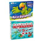 Jogos de Tabuleiro Palavras Cruzadas + Bico Fechado Brincar de Mimicas - Pais e Filhos