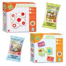 Jogos Educativos Aprender Cores + Alfabeto em Madeira + 12 Cards Colorir Brinde