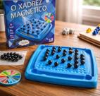 Jogos Xadrez Magnético Tabuleiro 22x22cm com 20 Esferas Imã