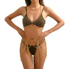 Joias com corrente corporal, ouro luxuoso para festas noturnas femininas Joias com corrente corporal, ouro luxuoso para festas noturnas femininas
