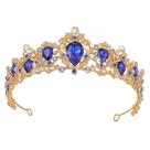 Jóias Kamirola Baroque Queen Crown Blue Strass 11cm