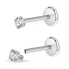 Joias para Piercing PunkTracker 16g/18g Aço Cirúrgico com Zircônia