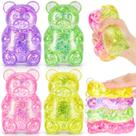 JolliLudo 4 Peças de Brinquedos Fidget de Urso com Glitter para Alívio do Estresse JolliLudo 4 Peças de Brinquedos Fidget de Urso com Glitter para Alívio do Estresse
