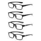 JOON-joon Óculos de Leitura Masculinos 4 Pares Ultra Leves TR90 Estilo Esportivo Bloqueadores de Luz Azul +3.5 (Preto e Cinza)