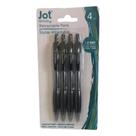 Jot - Kit 4 Canetas esferográficas retráteis Preta ponta 1.0mm