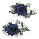 Juego de 2 Corsages de Muñeca Serwalin Azul Oscuro para Boda