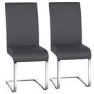 Juego de 2 Sillas de Comedor Modernas Yaheetech en Cuero Sintético Gris Oscuro Juego de 2 Sillas de Comedor Modernas Yaheetech en Cuero Sintético Gris Oscuro