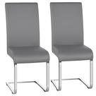 Juego de 2 Sillas de Comedor Yaheetech Modernas de Cuero Sintético en Gris Claro Juego de 2 Sillas de Comedor Yaheetech Modernas de Cuero Sintético en Gris Claro