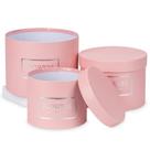 Juego de 3 Cajas Regalo Redondas GnFlus Rosa 19x14 cm