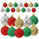 Juego de 36 bolas navideñas JULMELON con glitter de 4 cm