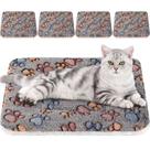 Juego de 4 Colchonetas para Mascotas, Ultra Suaves y Reversibles de Franela para Animales Pequeños Juego de 4 Colchonetas para Mascotas, Ultra Suaves y Reversibles de Franela para Animales Pequeños