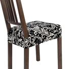 Juego de 4 Fundas Elásticas para Sillas de Comedor en Negro con Diseño Floral Juego de 4 Fundas Elásticas para Sillas de Comedor en Negro con Diseño Floral