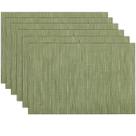 Juego de 6 Manteles Individuales SHACOS Verde Oliva 44x30cm PVC Tejido