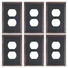 Juego de 6 placas para interruptor Treewell 1 módulo en metal acabado bronce envejecido Juego de 6 placas para interruptor Treewell 1 módulo en metal acabado bronce envejecido