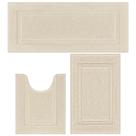 Juego de Alfombras para Baño SHACOS 3 Piezas Antideslizantes Suaves Beige