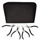Juego de alicates The Beadsmith Slim Line 4 piezas con estuche de cuero