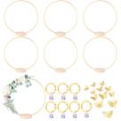 Juego de Aros Florales de Metal MJRASG 7 Unidades de 35.5 cm con Luces LED