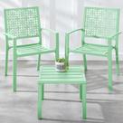Juego de Bistro para Exterior Best Choice Products Apilable de Acero