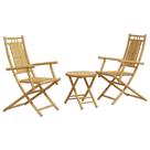Juego de Bistro vidaXL de Muebles de Patio de Bambú Plegable de 3 Piezas