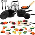 Juego de Cocina en Miniatura Gejoy 34 Piezas con Utensilios de Metal y Alimentos