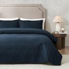 Juego de Colcha Hansleep Navy Barroco para Cama Individual, 2 Piezas